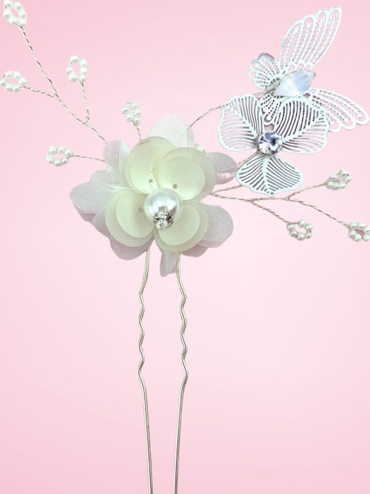 Handmade Bridal Hairpin Flowers Butterflies Talulla