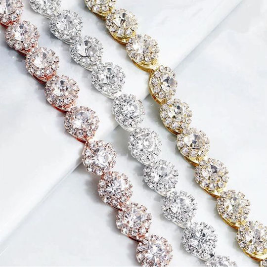 Decoration Crystals Customizable Hair Belt Bracelet or Necklace Rose Gold “jasmin”