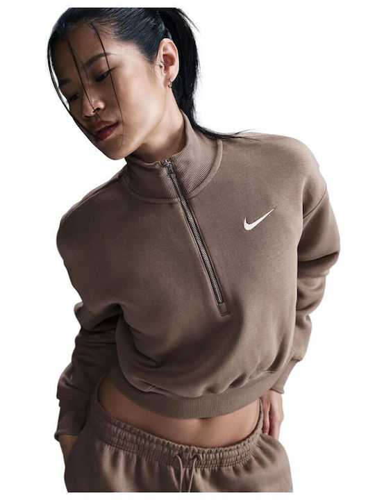 Lang Damen Sweatshirt Braun