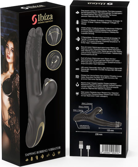 Ibiza Two Dragons Double Vibrator with Remote Control Black