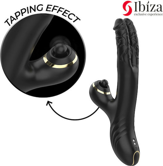 Ibiza Two Dragons Double Vibrator with Remote Control Black