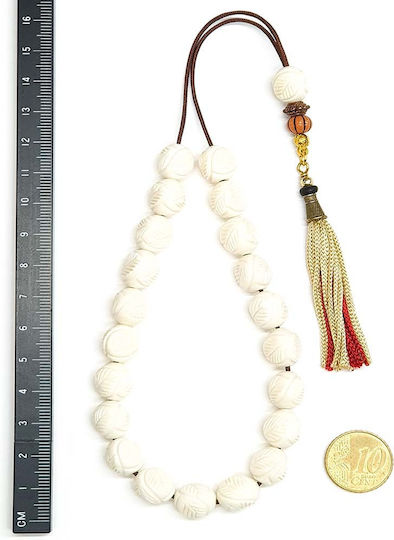 Roloi Komboloi Camel Bone Worry Beads White 30cm
