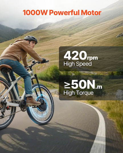 Vevor 1000w 48v 26" Roată Față Kit de Conversie Bicicletă Electrică cu Butuc pentru E-bike