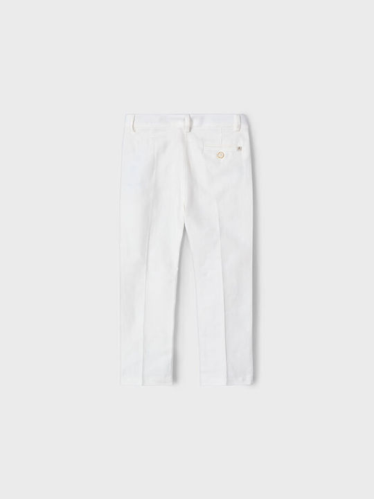 Mayoral Kids' Linen Pants cream