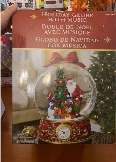 Beleuchtet Weihnachtliche Glas Figur mit Musik Deluxe Uhr