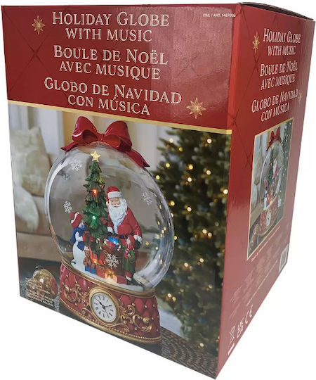 Beleuchtet Weihnachtliche Glas Figur mit Musik Deluxe Uhr
