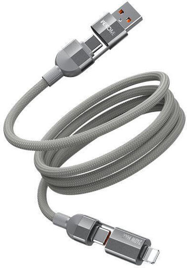 WK Braided USB-C to Lightning Cable 240W Gray 1m