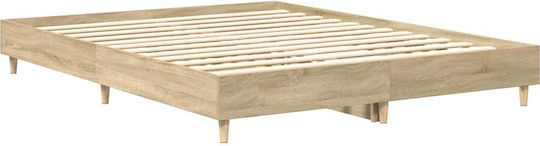 Vidaxl Bed Frame Without Mattress 150x200cm Engineered Wood 1 Pc Double Brown