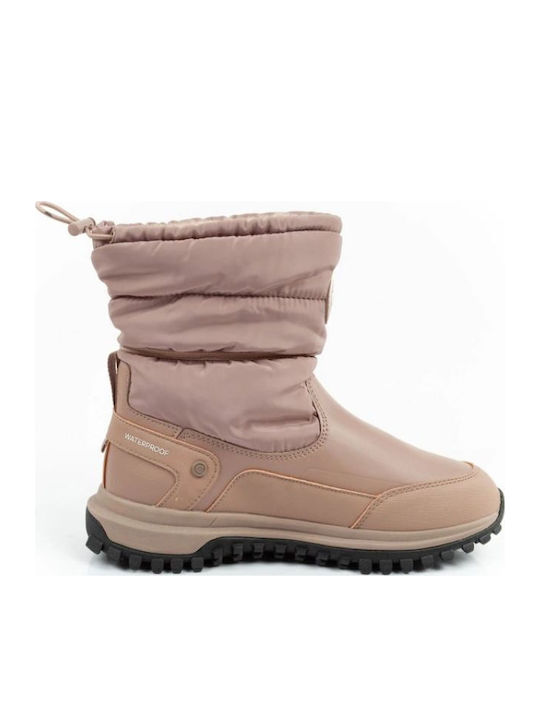 Leder Damenstiefel mit Pelz Beige