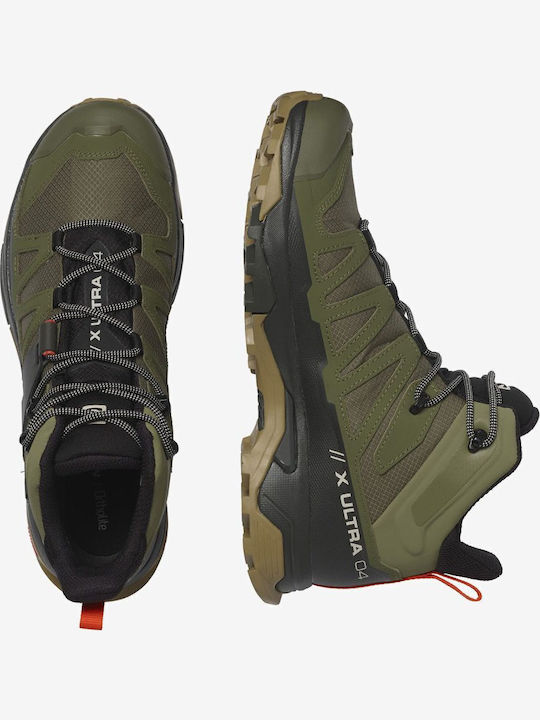 Salomon X Ultra 4 Men's Hiking Boots Waterproof with Gore-Tex Membrane Deep Lichen Green / Peat / Kelp