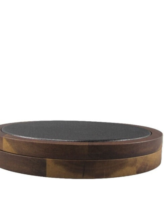 Cryspo Trio Wooden Cheese Serving Platter Rotating 23cm 5pcs