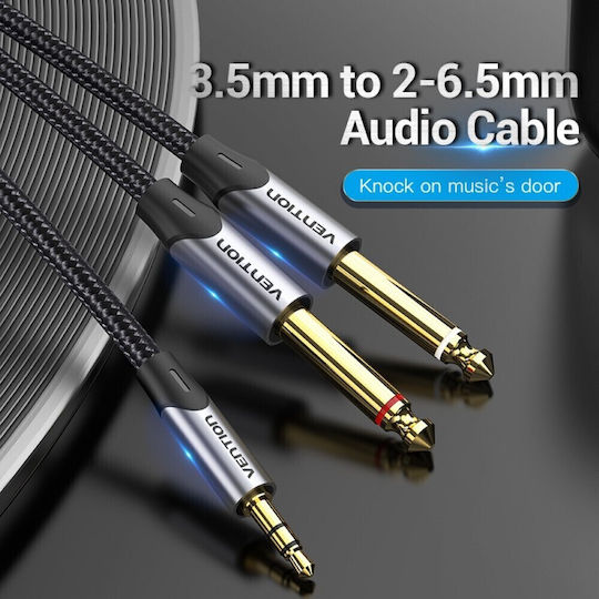 Vention Cable 6.3mm male - 3.5mm male 1m Γκρι BARHF