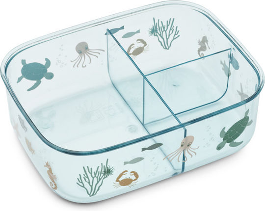 Liewood Ako Sea Creature Пластмасова Детска Кутия За Храна 0.3 Литра Оранжева 13 х 10 х 4.5 см