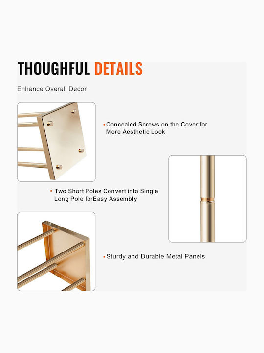 Vevor 4 Pcs Gold Metal Flower Column 31.5 Inches/80 cm Height Metal Laminate Vases Geometric Centerpiece Stands Cylindrical Floral Holder Event Reception Party Aisle Guides