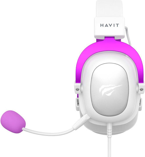 Havit H2002D Over Ear Gaming Headset με σύνδεση 3.5mm Μωβ
