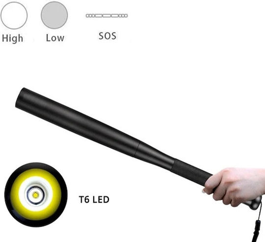 Baston de Baseball Lanternă LED 49 Cm Autoapărare