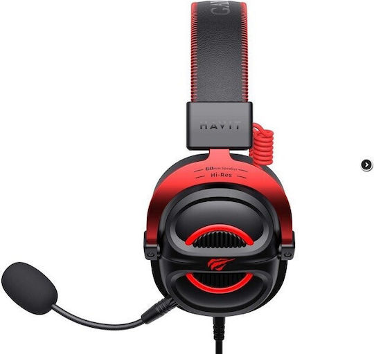Havit H2002e Over Ear Gaming Headset με σύνδεση 3.5mm Κόκκινο