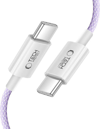 Tech-Protect Ultraboost USB 2.0 Cable USB-C male - USB-C 60W PD Μωβ 1m