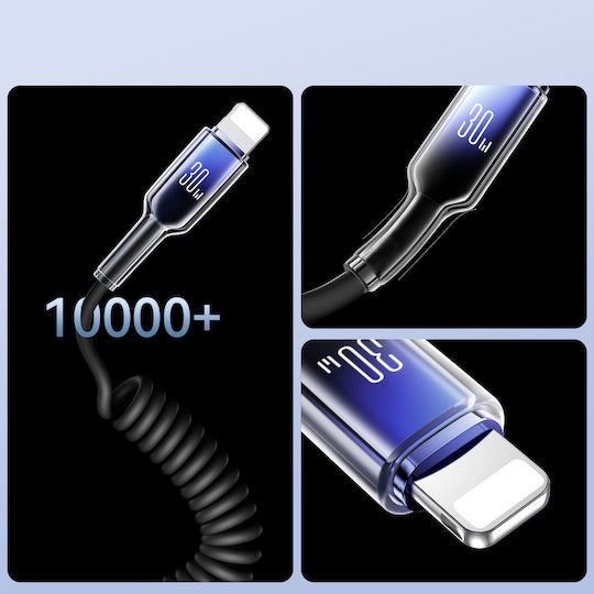Joyroom Series Spiral USB-C to Lightning Cable 30W Μαύρο 1.5m