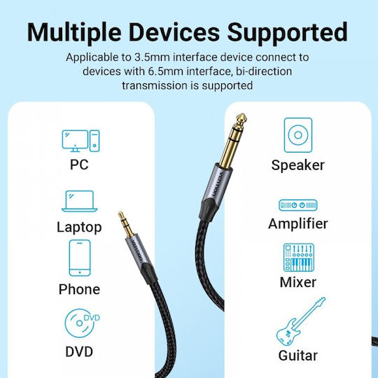 Vention Cable 6.3mm male - 3.5mm male 3m BAUHI