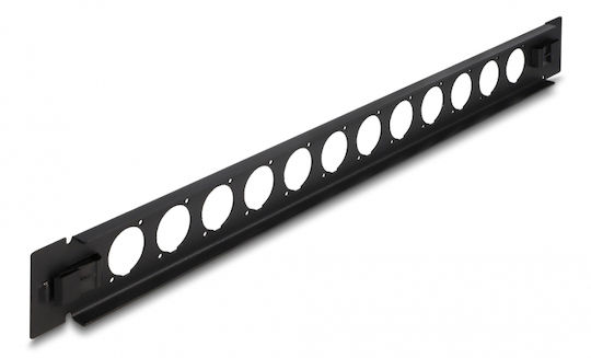 DeLock Patch Panel για Rack 1U 19" 12 Θυρών D-Type Μαύρο