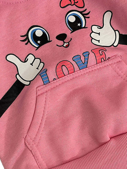 Kids Sweatpants Set Pink 2pcs