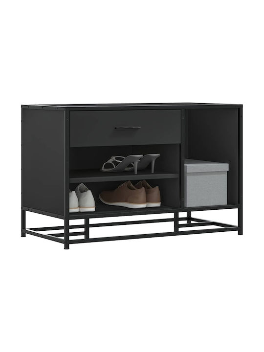 Vidaxl Shoe Bench Black Manufactured Wood Metal Black 849224