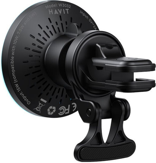 Havit Car Mobile Mount with Magnet and Wireless Charging Black