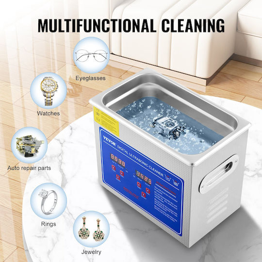 Vevor Ultrasonic Cleaner 3lt Inox with Digital Timer