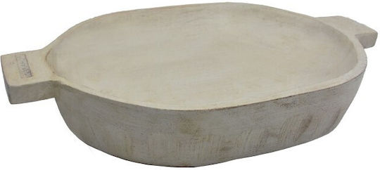 Nakaro Wood Сервизна Плато Дърво Бял 35x21бр 1бр