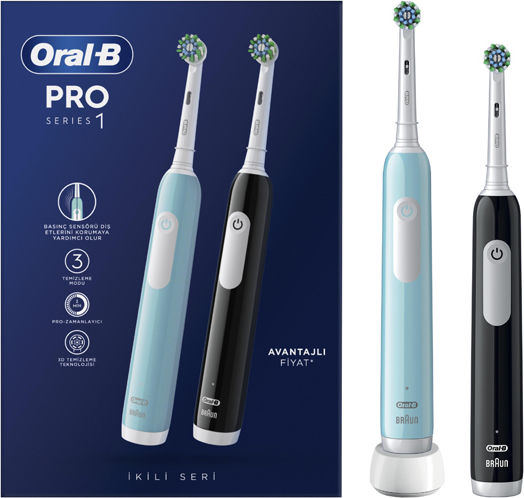 Oral-B Pro Series 1 Duo Edition Electric Toothbrush with Pressure Sensor Light Blue & Black