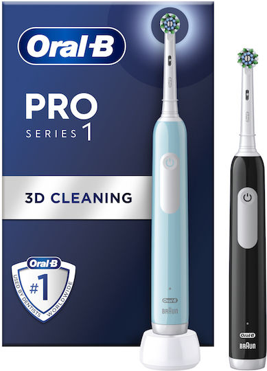 Oral-B Pro Series 1 Duo Edition Electric Toothbrush with Pressure Sensor Light Blue & Black