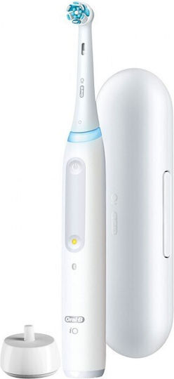 Oral-B iO Series 4 Electric Toothbrush with Timer, Pressure Sensor, and Travel Case Quite White