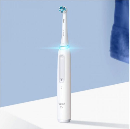 Oral-B iO Series 4 Electric Toothbrush with Timer, Pressure Sensor, and Travel Case Quite White