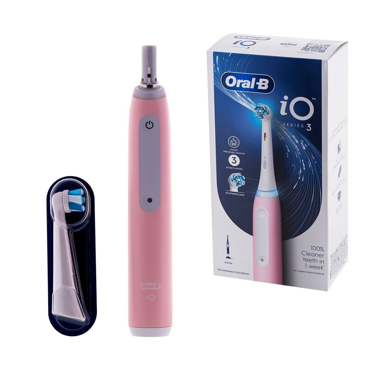 Oral-B iO Series 3 Ηλεκτρική Οδοντόβουρτσα με Αισθητήρα Πίεσης Blush Pink