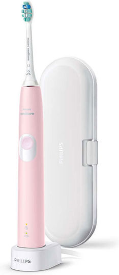 Philips Sonicare ProtectiveClean 4300 Electric Toothbrush with Timer, Pressure Sensor, and Travel Case Pink