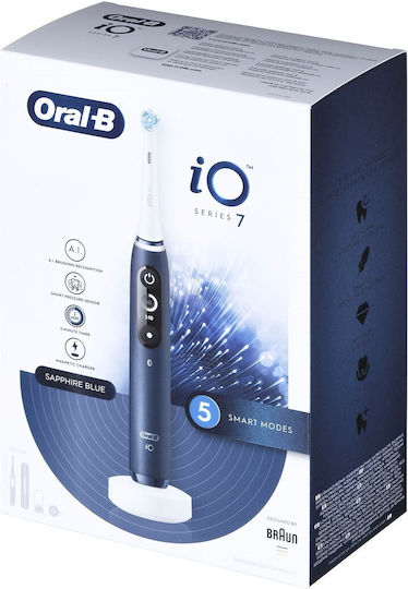 Oral-B Io Series 7 Electric Toothbrush with Pressure Sensor and Travel Case Blue