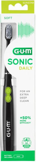 GUM Activital Sonic Soft 4100 Periuță de dinți electrică Cu baterii Neagră