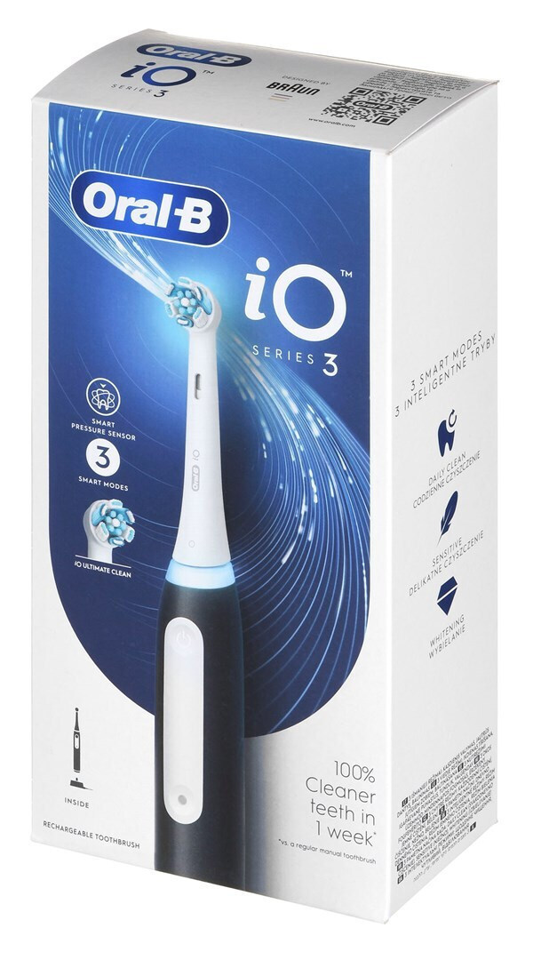 Oral-B iO Series 3 Ηλεκτρική Οδοντόβουρτσα με Αισθητήρα Πίεσης Black