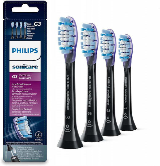 Philips Sonicare G3 Premium Gum Care Electric Toothbrush Replacement Heads Standard Black HX9054/33 Quantity 4