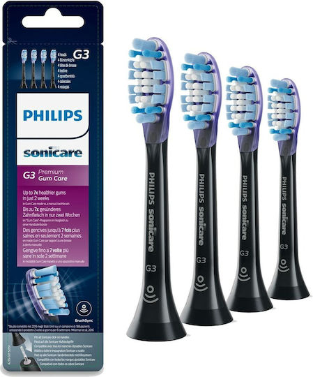 Philips Sonicare G3 Premium Gum Care Electric Toothbrush Replacement Heads Standard Black HX9054/33 Quantity 4