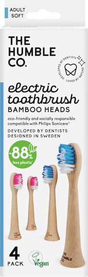 The Humble Co. Electric Toothbrush Bamboo Heads Electric Toothbrush Replacement Heads 4pcs