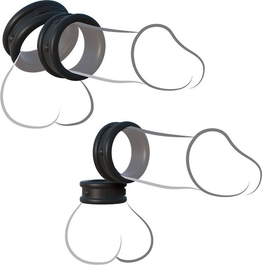 Pipedream Fantasy C-Ringz Max-Width Silicone 3.5cm Black