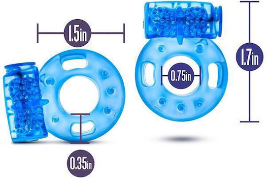 Blush Stay Hard Vibrating Cock Rings 2-Pack Σετ Δονούμενα Δαχτυλίδια Πέους Μπλε 2τμχ BL-30402