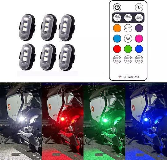 LED Wiederaufladbare Stroboskoplichter Fernbedienung RGBW Drohnen Boote Motorräder Autos 6 Stück TC-162