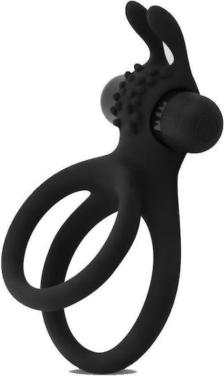 Easytoys Share Ring Double Vibrating with Rabbit Ears Black