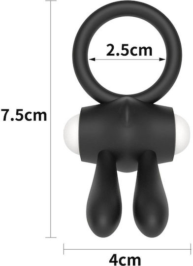 Lovetoy My First Power Clit Cockring Rabbit Vibration Ring Schwanz Black LV1422