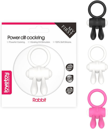 Lovetoy My First Power Clit Cockring Rabbit Vibration Ring Schwanz Black LV1422