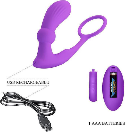 Pretty Love Warren Violet Anal Ring & Vibrator