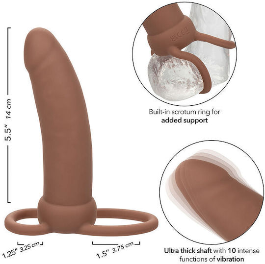Calexotics Performance Maxx Rechargeable Thick Dual Penetrator Brown Skin Tone
